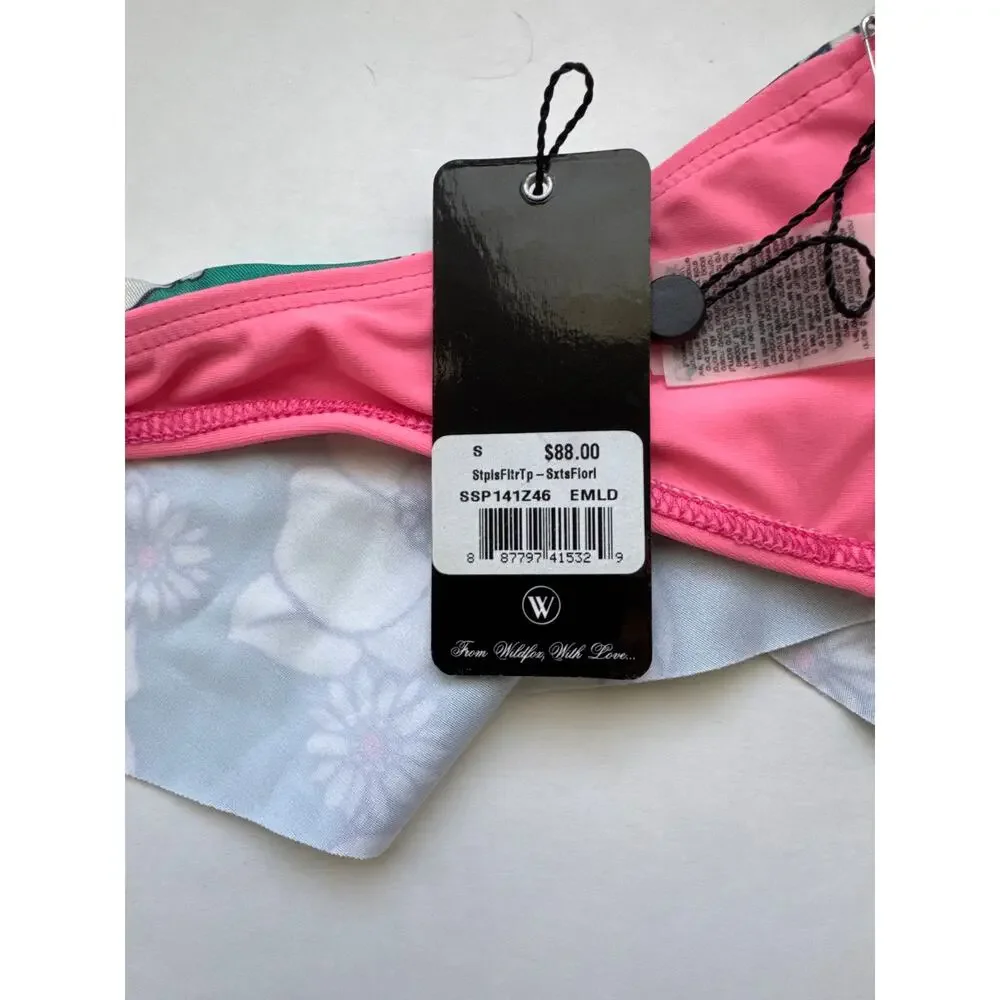 NWT Wildfox 60s Floral Swim Bandeau Top Size S